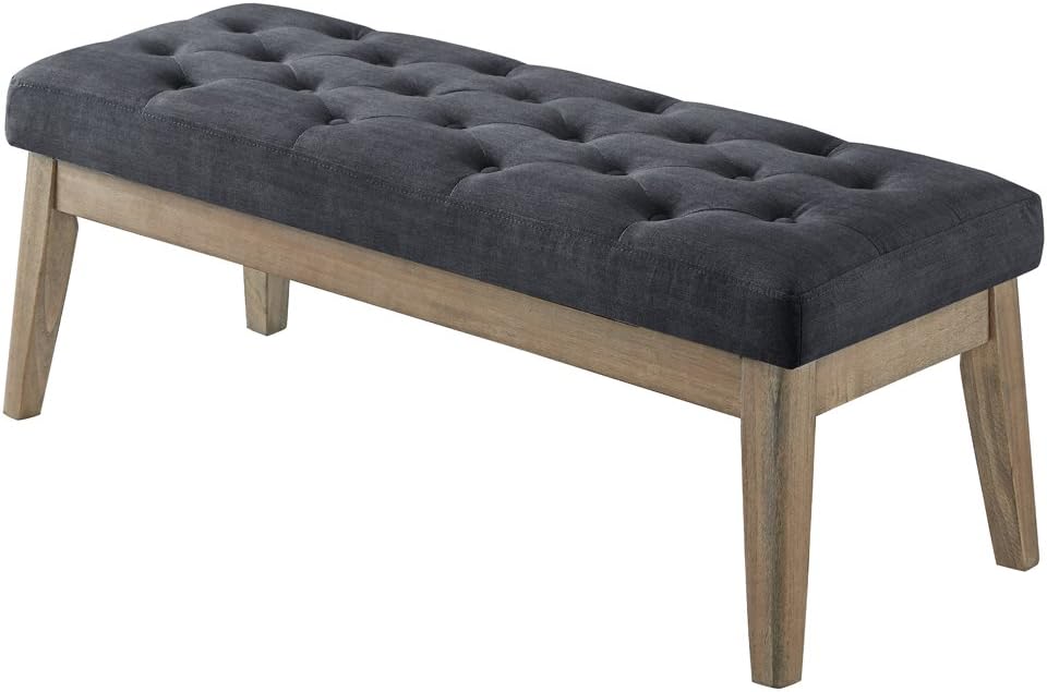 Midnight Tufted Velvet Entry Bench