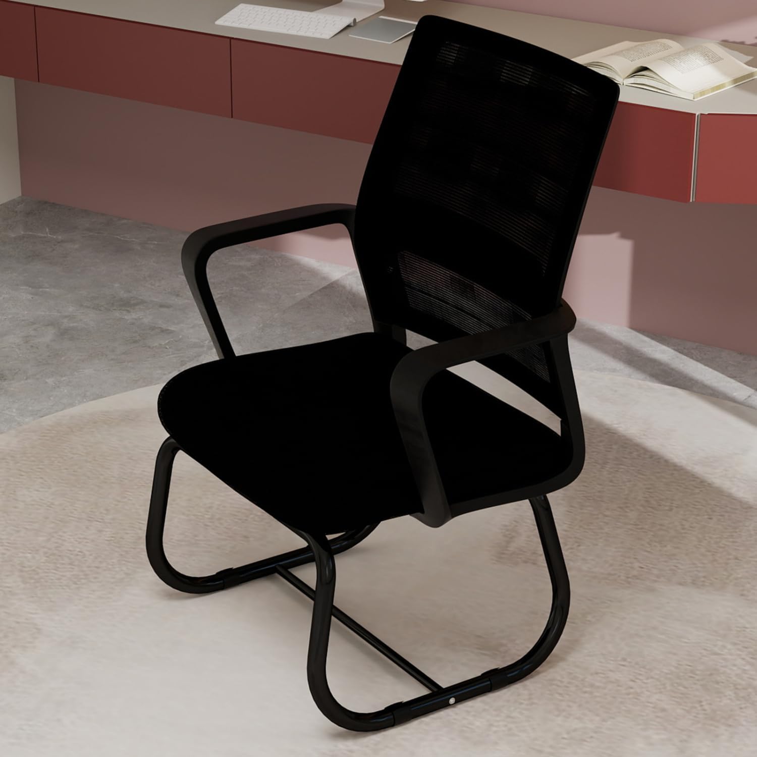 Black Mesh Metal Frame Modern Office Chair
