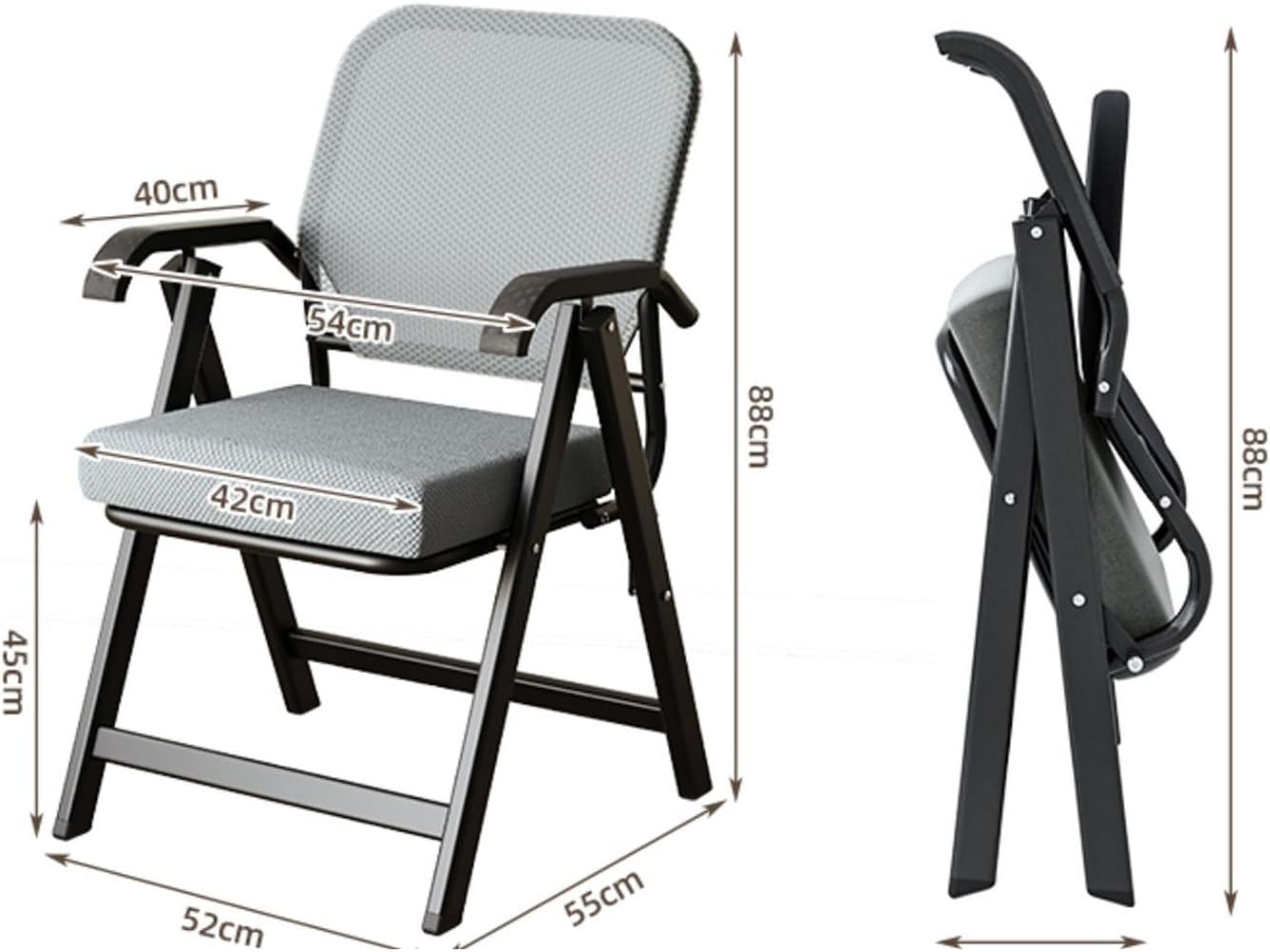 Black Mesh Carbon Steel Folding Chair
