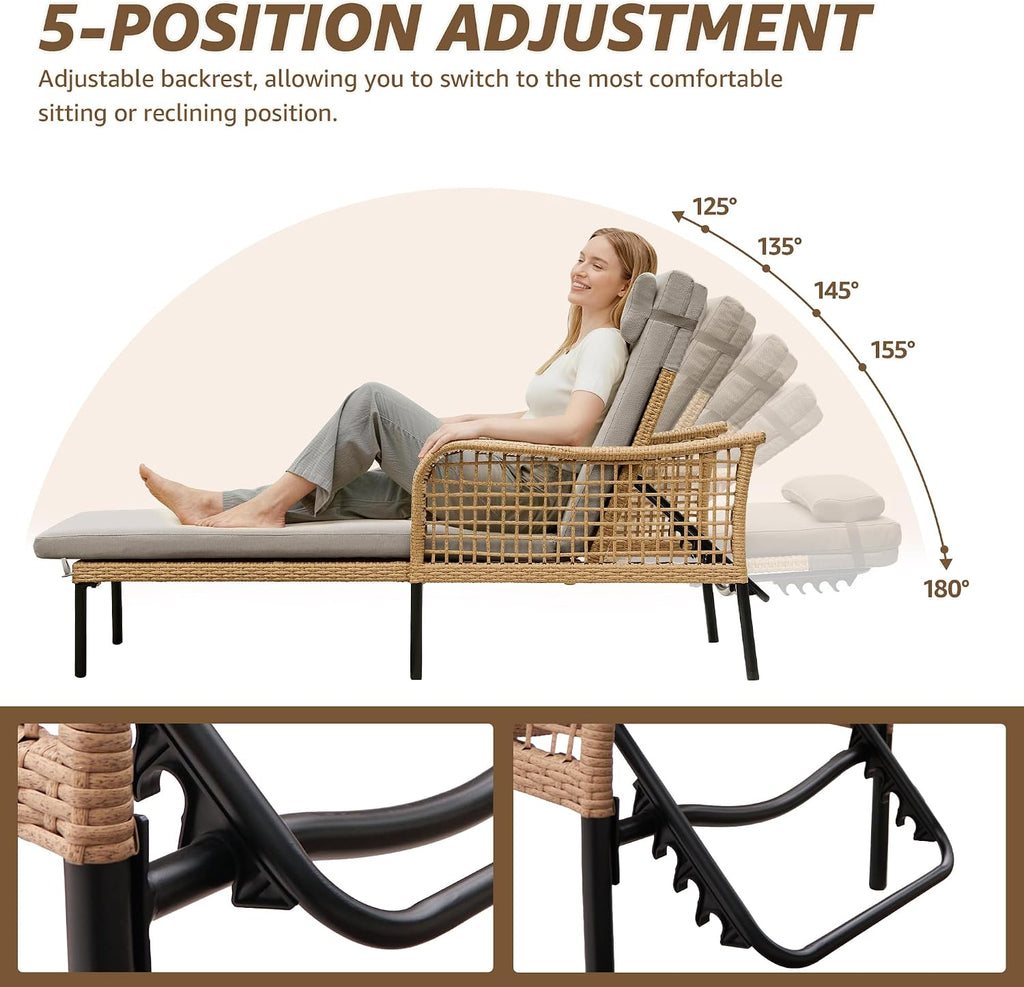 Shale Aluminum Wicker Pool Chaise Lounge