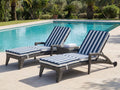Patio Chaise Lounger Set of 2, Outdoor Lounger Patio Chairs, Heavy Duty Lounge Chairs Outdoor, Chaise Lounges for Resort, Backyard, Deck, Poolside, Garden, Grey Stripe