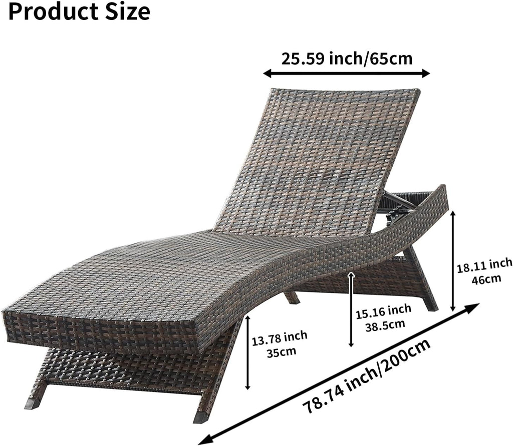 2 Brown Wicker Pool Chaise Lounges