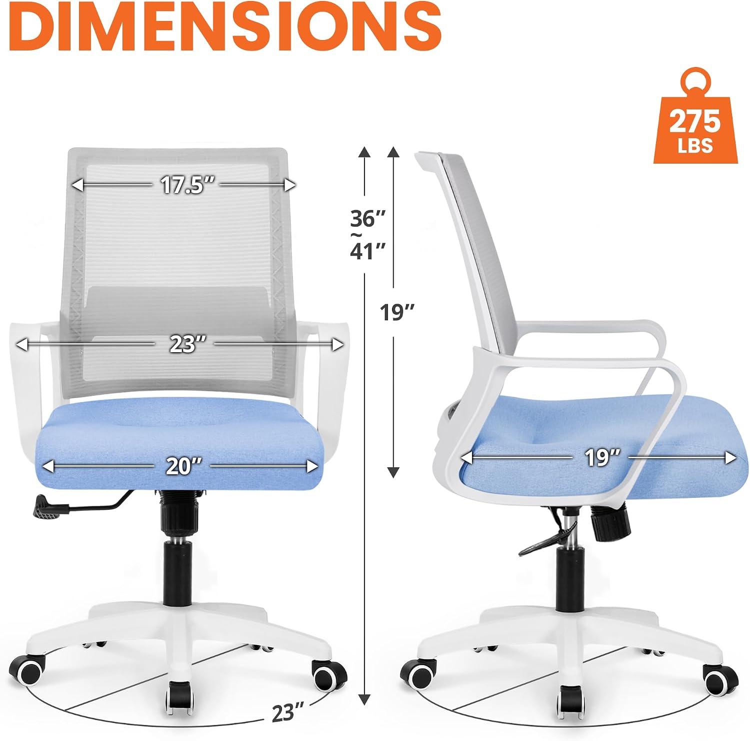Sky Blue Mesh Gaming Office Chair