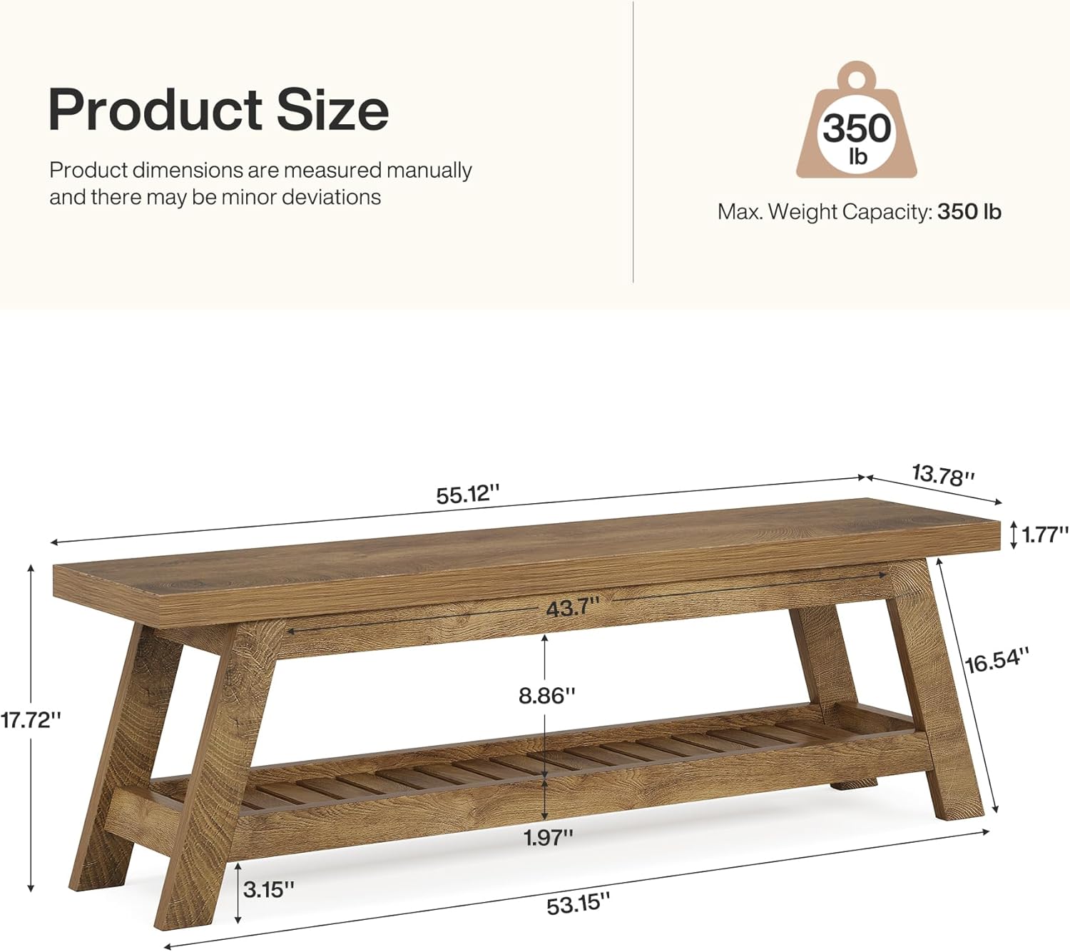 Tribesigns Wood Storage Entry Bench