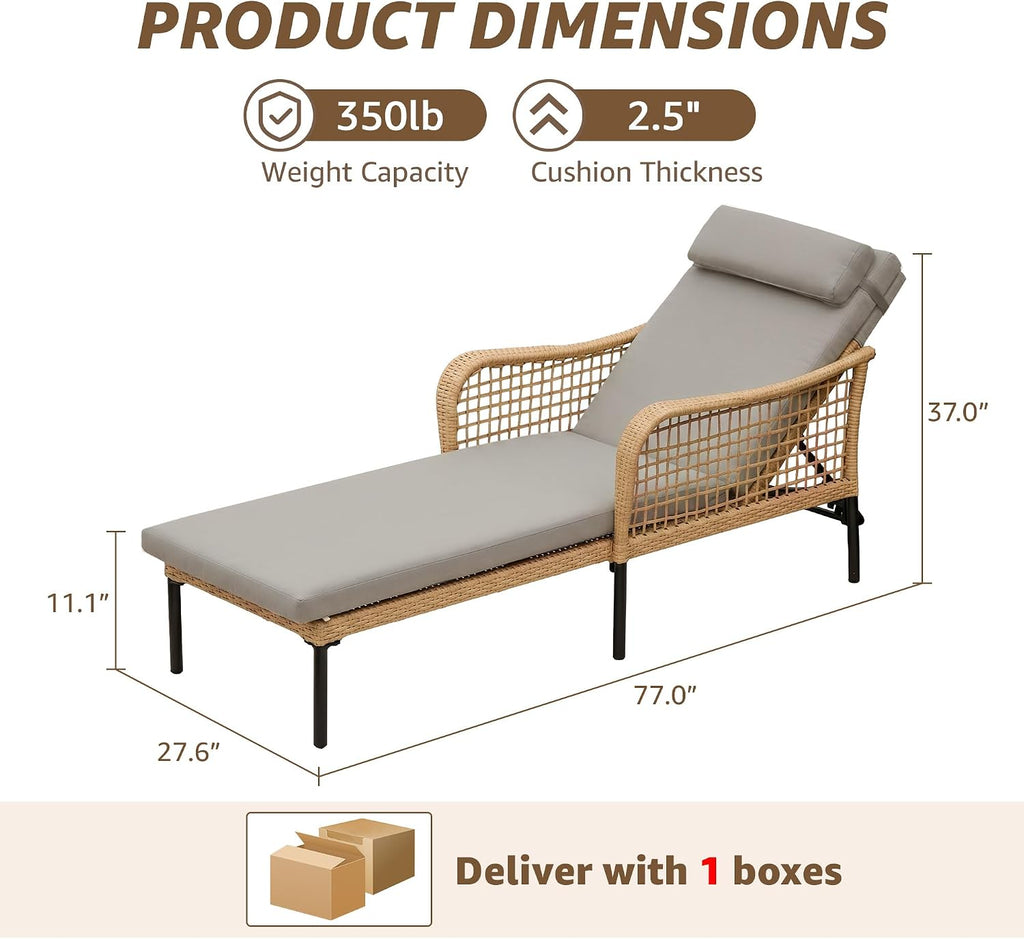Shale Aluminum Wicker Pool Chaise Lounge