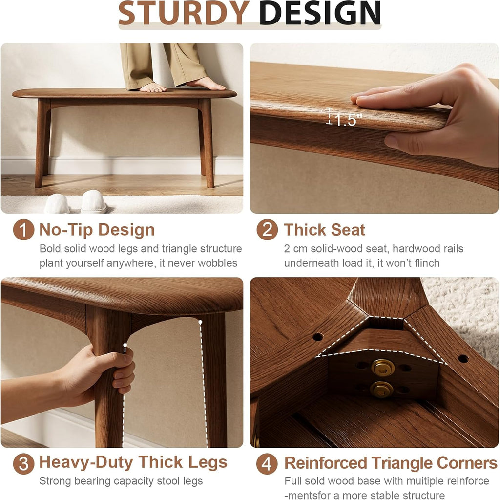 DONGMUWUEJEE Walnut Solid Wood Dining Bench