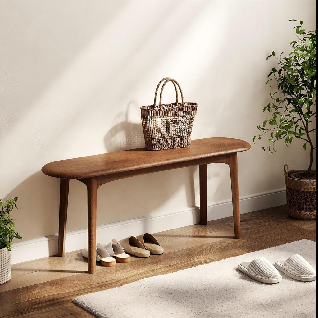 DONGMUWUEJEE Walnut Solid Wood Dining Bench
