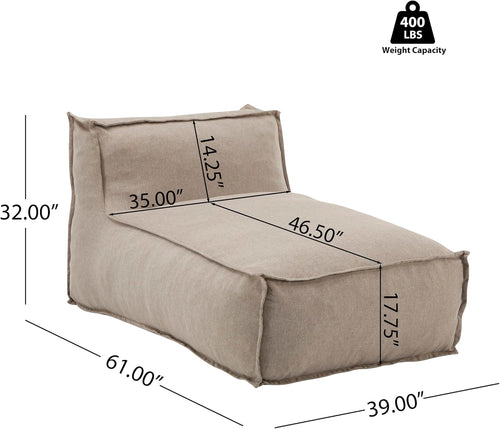 2 Beige Merax Outdoor Bean Bag Lounges