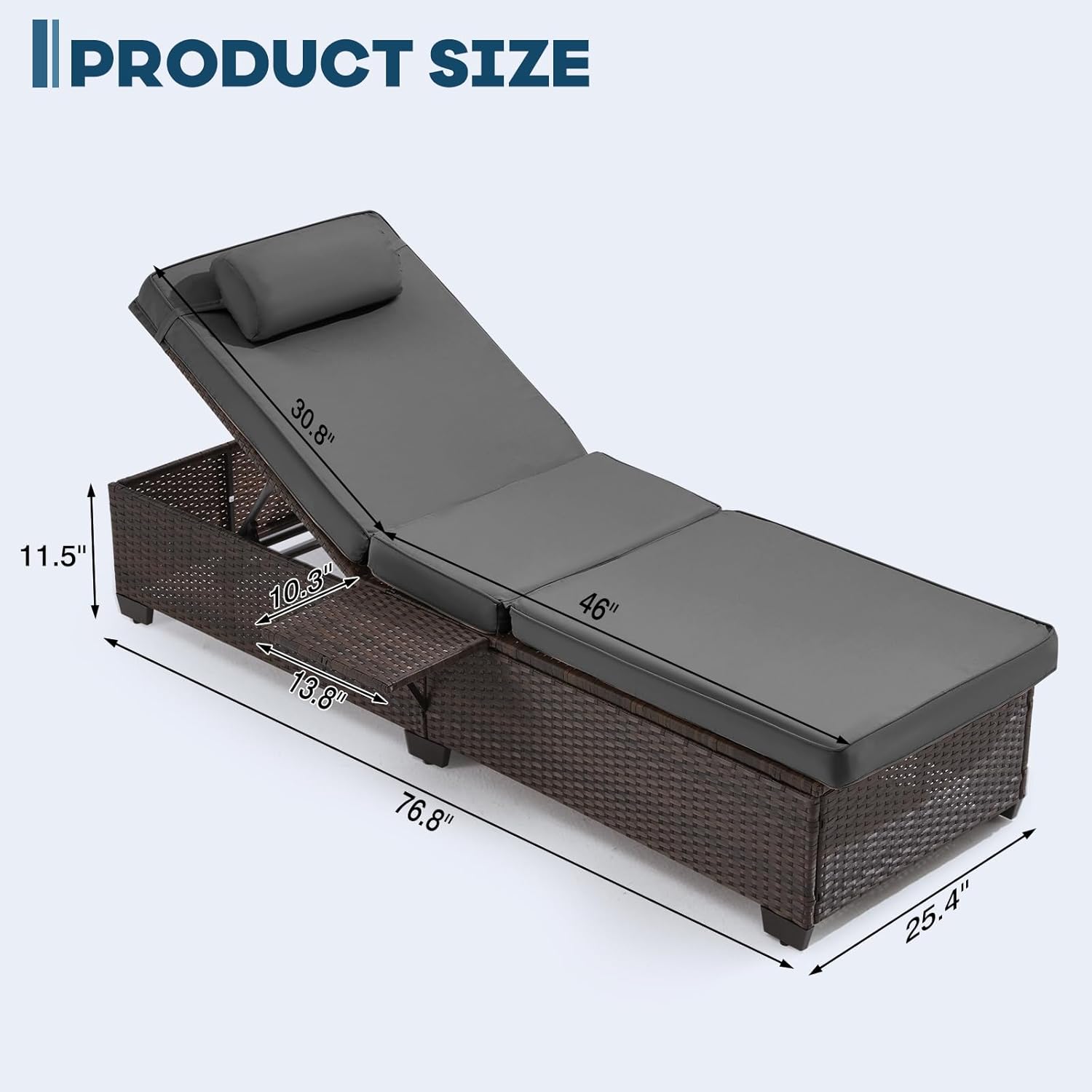 Outdoor 2-Pack Pool Chaise Lounge Chairs