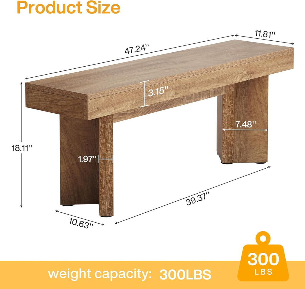 Tribesigns Rustic Brown Farmwood Entry Bench