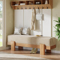Tribesigns Beige Oak Cushioned Entry Bench