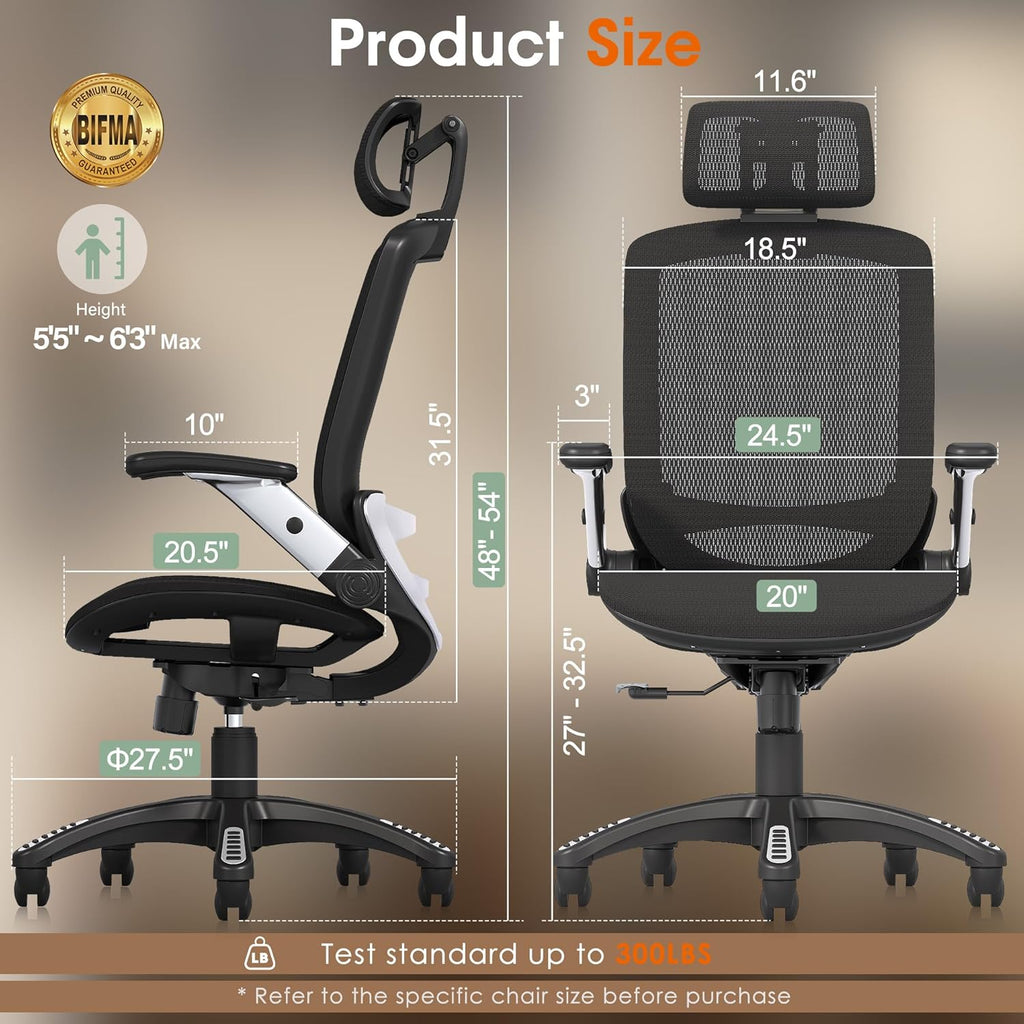 Black High Back Mesh Ergonomic Office Chair