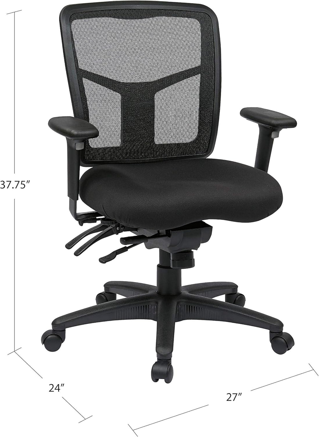 Office Star Coal Mesh Mid Back Office Chair