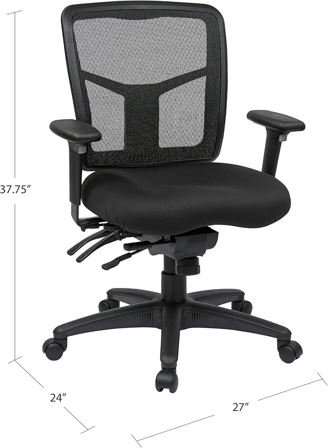 Office Star Coal Mesh Mid Back Office Chair