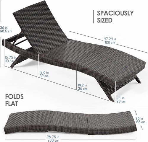 2 Nestl Wicker Reclining Chaise Lounges