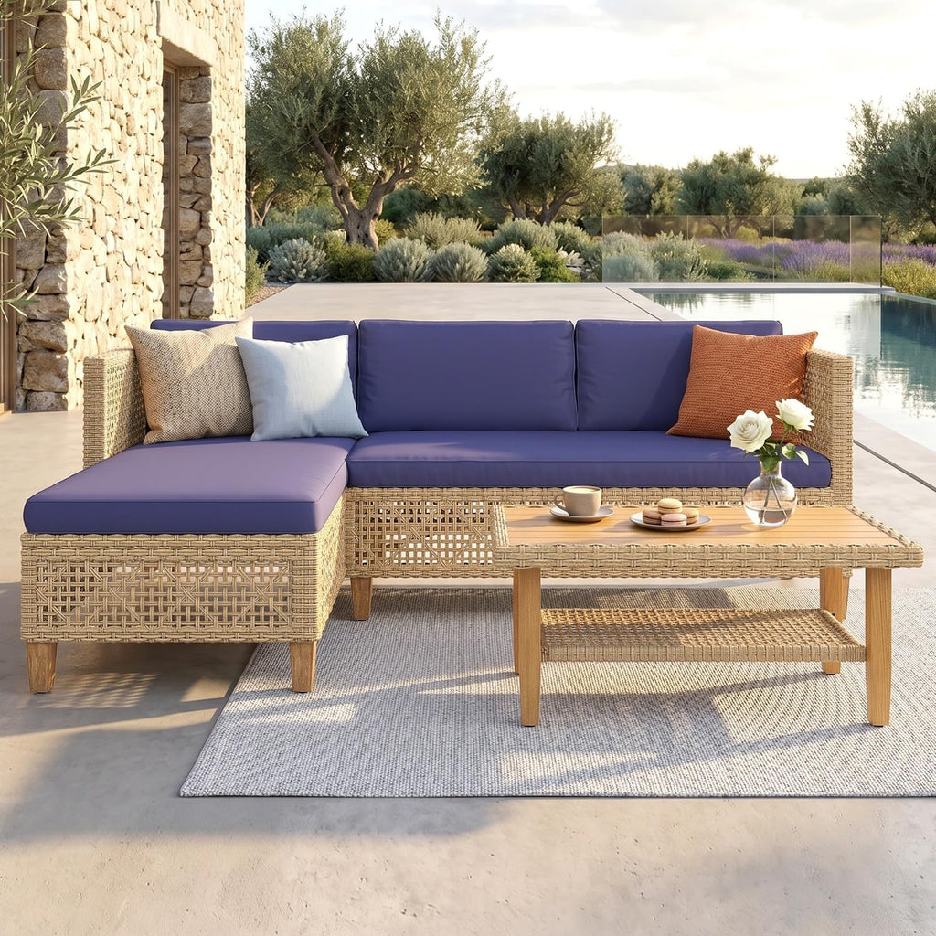 Sophia William Navy Wicker Patio Set