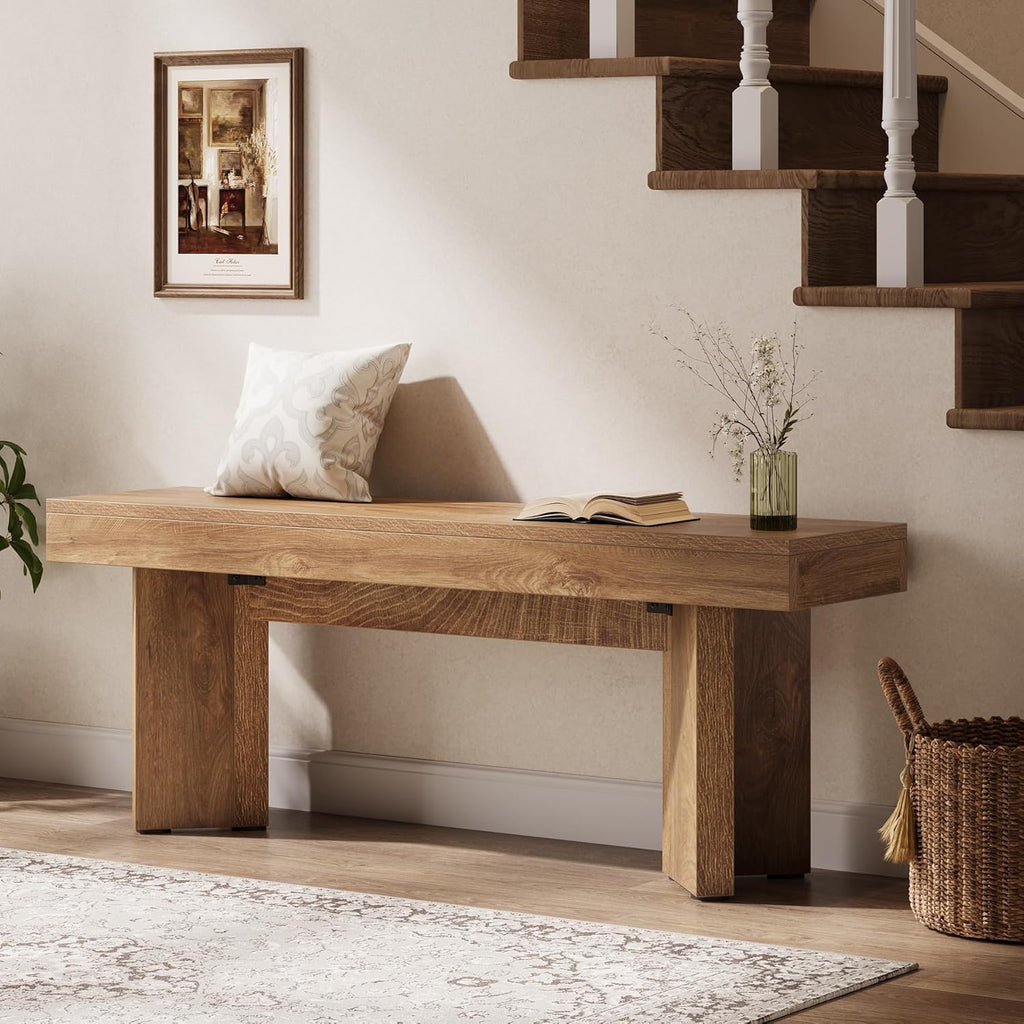 Tribesigns Rustic Brown Farmwood Entry Bench