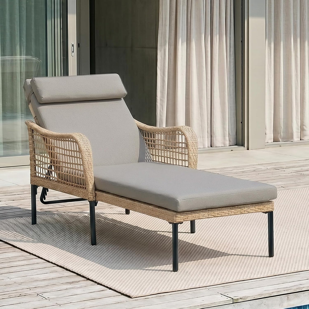 Shale Aluminum Wicker Pool Chaise Lounge
