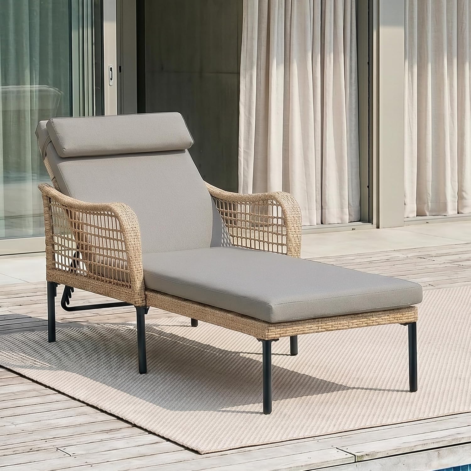 Shale Aluminum Wicker Pool Chaise Lounge