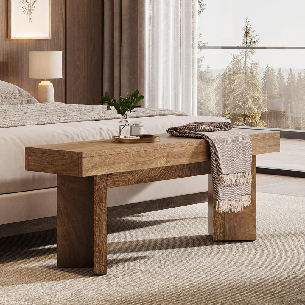 Tribesigns Rustic Brown Farmwood Entry Bench