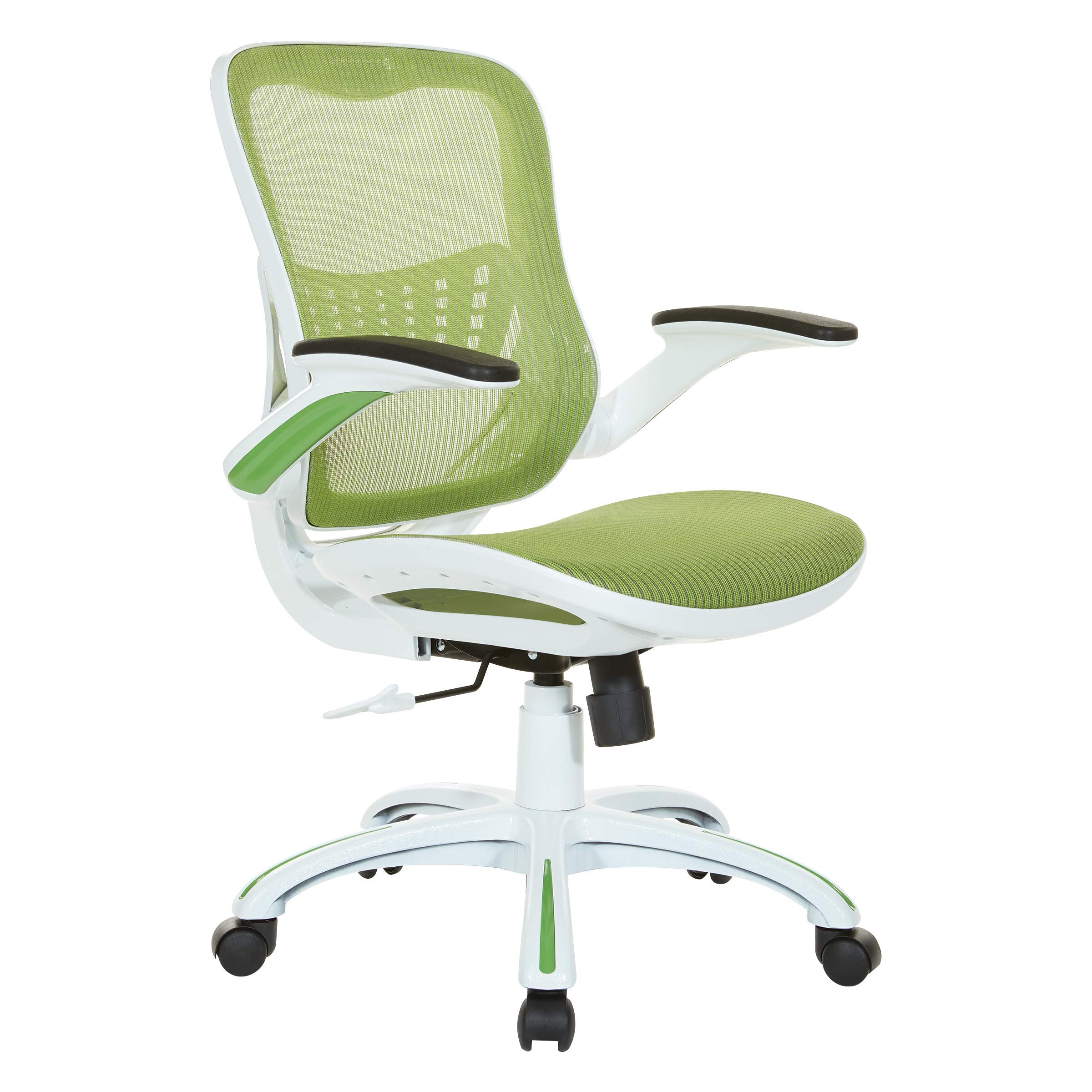 Office Star Ventilated Manager's Office Desk Chair with Breathable Mesh Seat and Back, Black Base, Black
