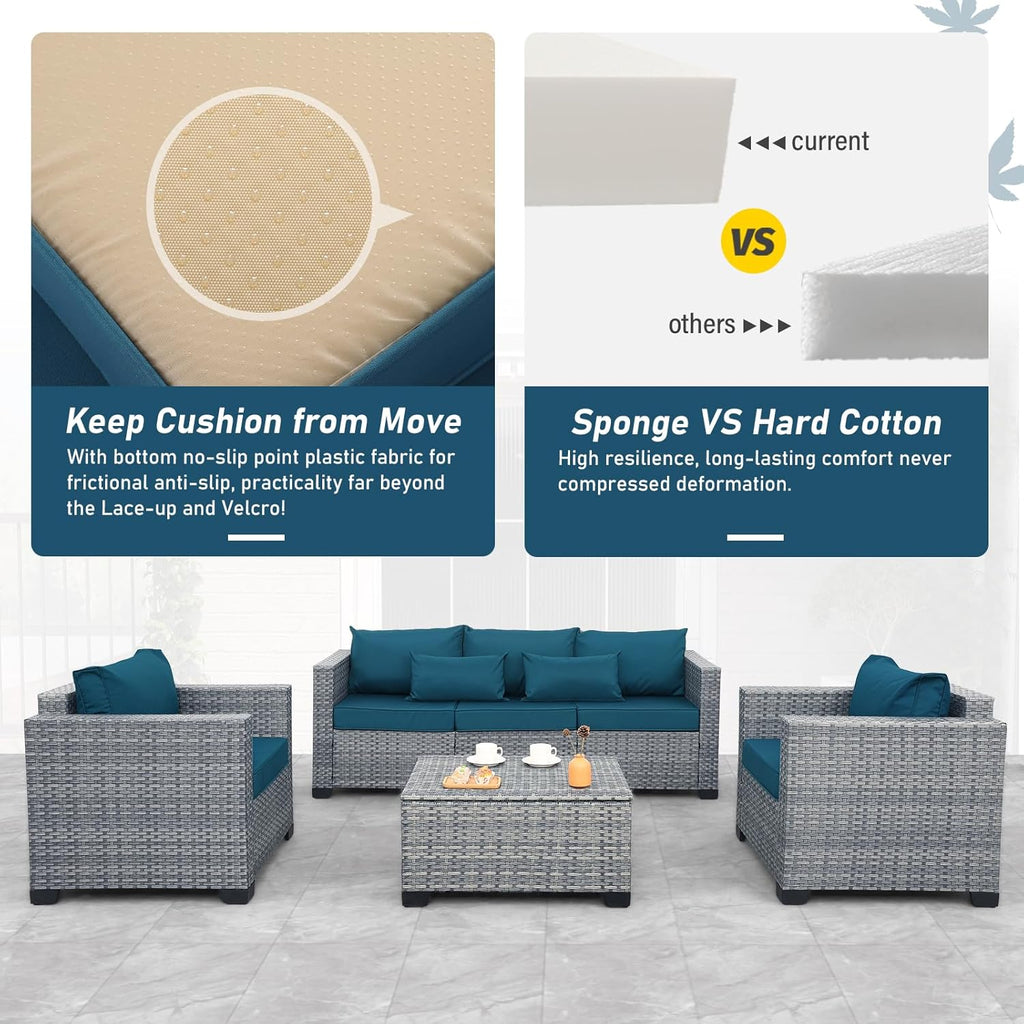 Lviden Peacock Blue 4pc Patio Set