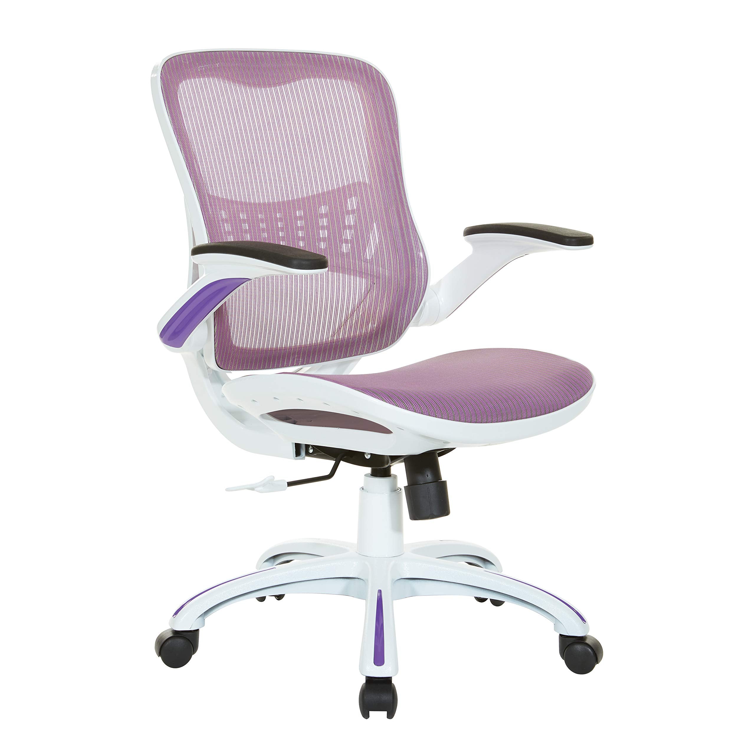 Office Star Ventilated Manager's Office Desk Chair with Breathable Mesh Seat and Back, Black Base, Black