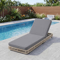 Beige Rattan Adjustable Pool Chaise Lounge