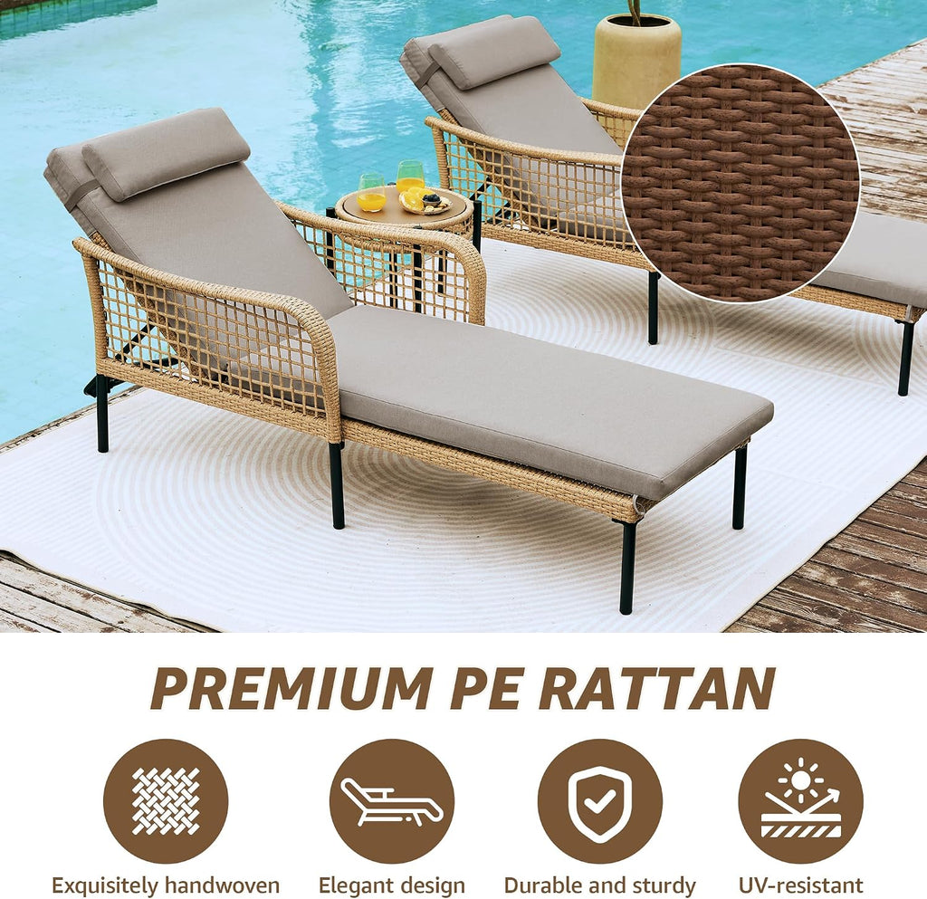 Shale Aluminum Wicker Pool Chaise Lounge