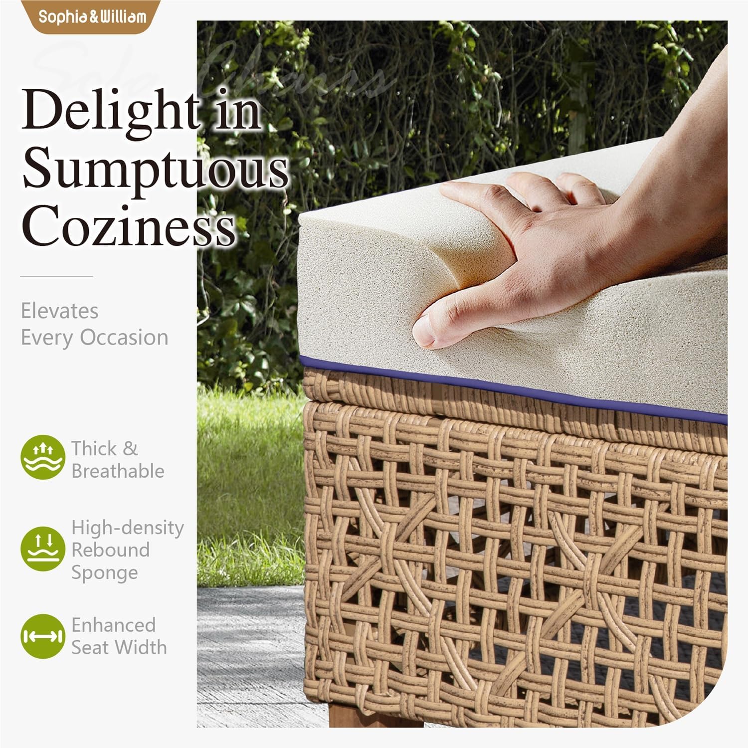 Sophia William Navy Wicker Patio Set