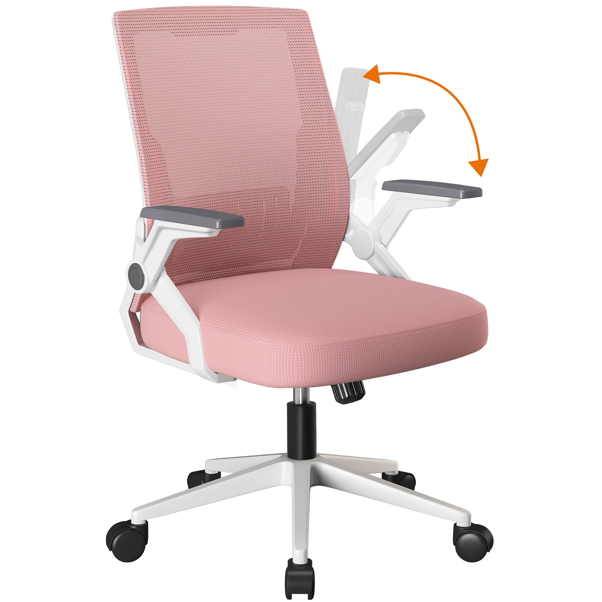 COMHOMA Office Chair with Flip-up Armrests Ergonomic Computer Desk Chair with Adaptive Lumbar Support & Breathable Mesh, Black