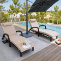 2 Wicker Pool Chaise Lounges with Cushions